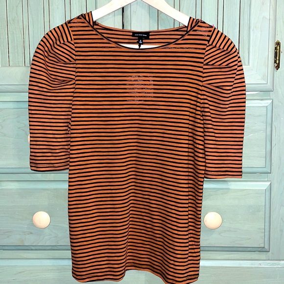 Who What Wear Tops - Who What Wear Stripes Small Puff Sleeve Top